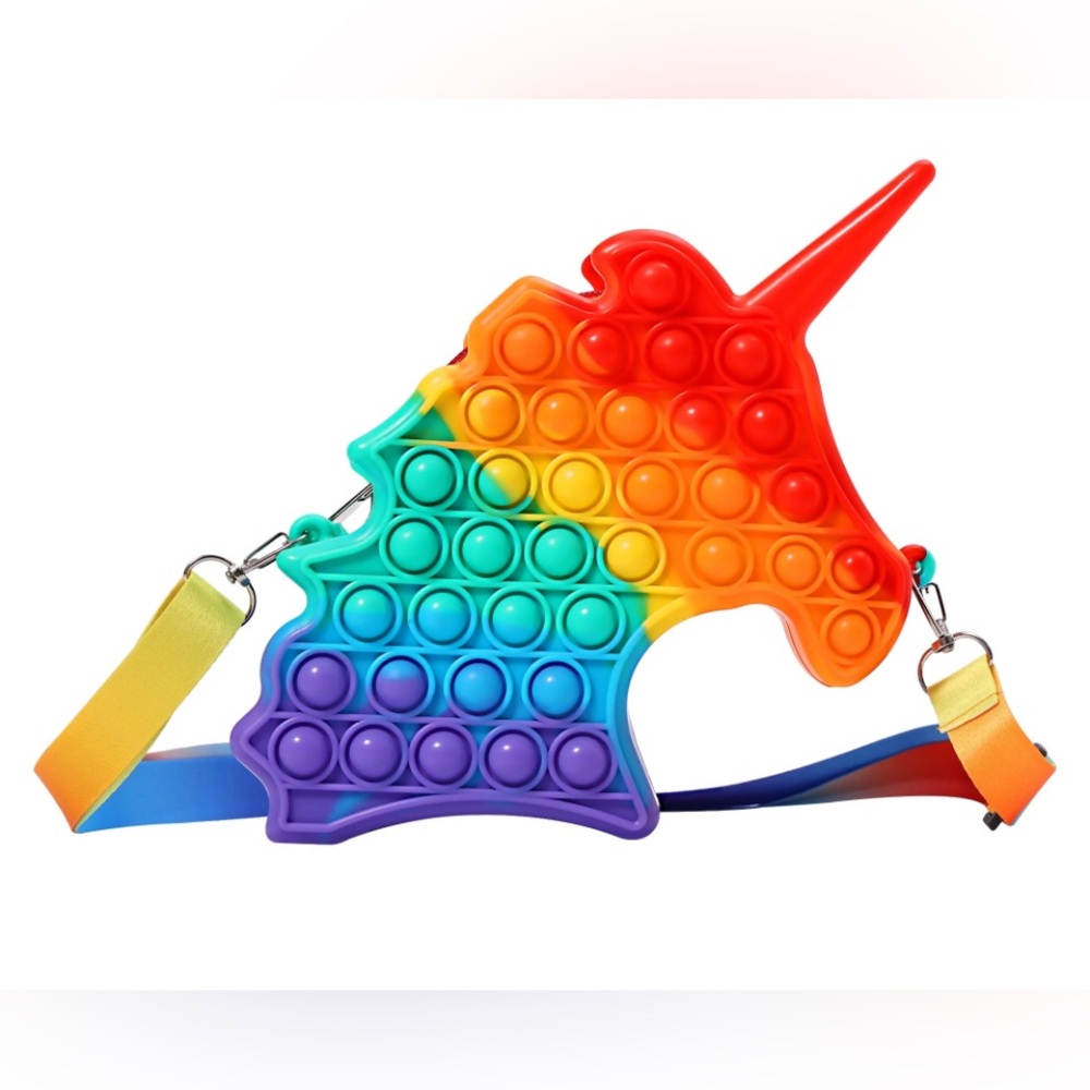 Rainbow Unicorn Pop Fidget Shoulder Bag